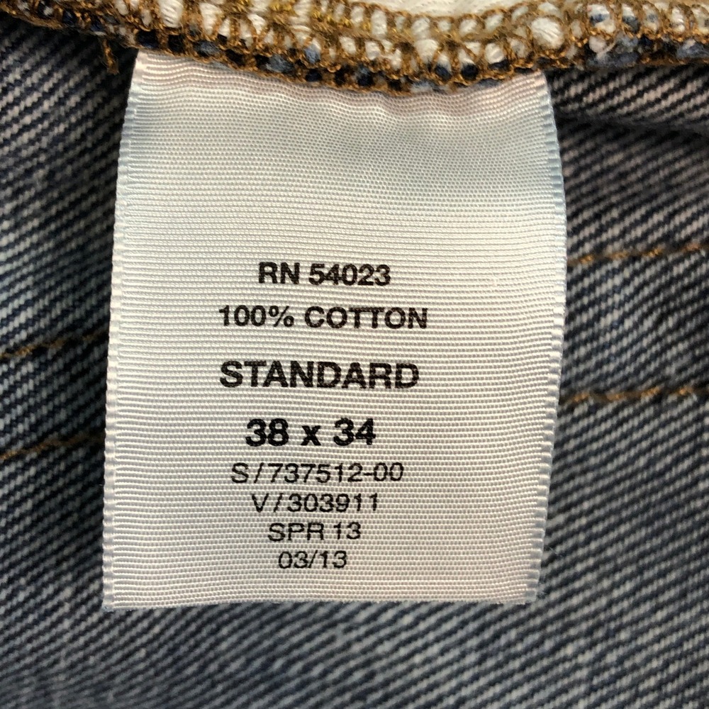 GAP 1969 Mens Jeans 38x34 Standard Straight Leg Blue Dark Wash Cotton Denim - Picture 8 of 15